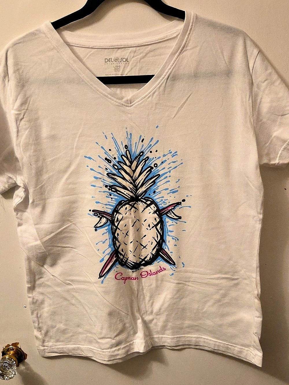 Del Sol Graphic Short Sleeve Tee White & Blue Large